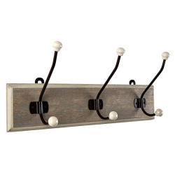 Perchero de Pared Romimex Natural Madera Metal Cerámica 41 x 17 x 10