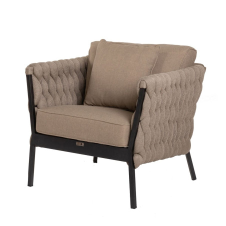 Sillón de jardín Rebecca Negro Marrón claro Aluminio 86 x 83 x 74 c