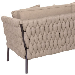 Sillón de jardín Rebecca Negro Marrón claro Aluminio 86 x 83 x 74 c