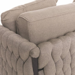 Sillón de jardín Rebecca Negro Marrón claro Aluminio 86 x 83 x 74 c