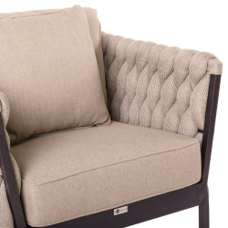 Sillón de jardín Rebecca Negro Marrón claro Aluminio 86 x 83 x 74 c