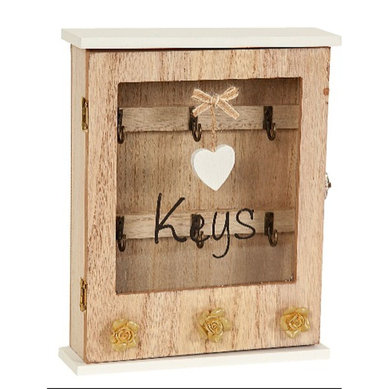 Armario de llaves Romimex Natural Madera MDF 21 x 26 x 6 cm Armario de llaves Romimex Natural Madera MDF 21 x 26 x 6 cm