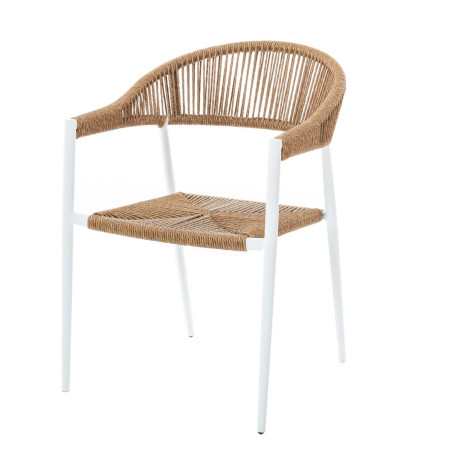 Silla de Jardín Neska Blanco Aluminio ratán sintético 56 x 59,5 x 8