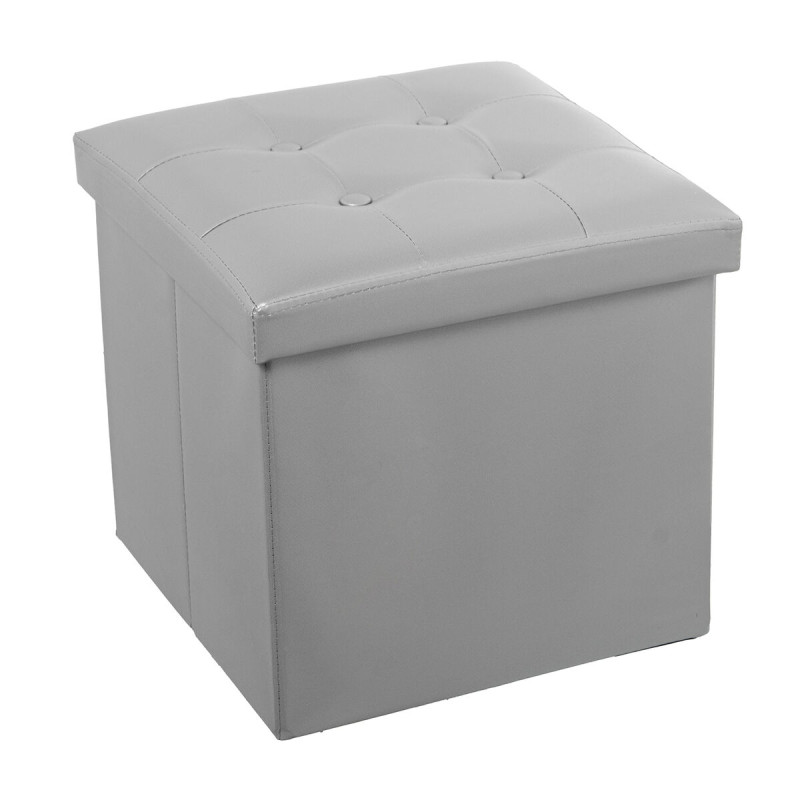 Puff Alexandra House Living Plateado Polipiel 38 x 38 x 38 cm Plegable Puff Alexandra House Living Plateado Polipiel 38 x 38 x 38 cm Plegable