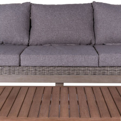 Sofá de Jardín Patsy Gris Aluminio Ratán Madera de acacia 220 x 89