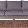 Sofá de Jardín Patsy Gris Aluminio Ratán Madera de acacia 220 x 89