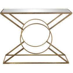 Consola Alexandra House Living Transparente Dorado Metal 100 x 79 x 32