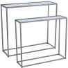 Set de mesas Alexandra House Living Transparente Plateado Metal 2 Piez