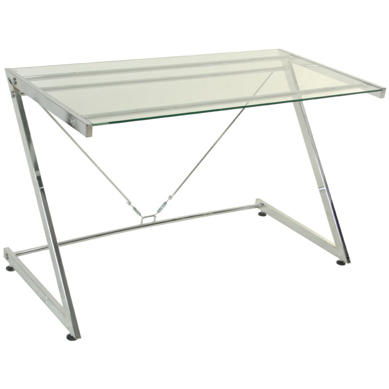 Mesa de Escritorio Alexandra House Living Blanco Transparente Cristal Mesa de Escritorio Alexandra House Living Blanco Transparente Cristal