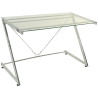 Mesa de Escritorio Alexandra House Living Blanco Transparente Cristal