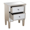 Mesita de Noche Alexandra House Living Champagne Madera Espejo 49 x 62