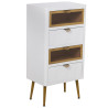 Cajonera Alexandra House Living Blanco Marrón Dorado Madera 45 x 88 x
