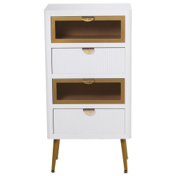 Cajonera Alexandra House Living Blanco Marrón Dorado Madera 45 x 88 x