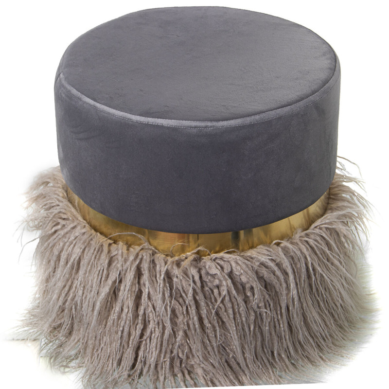 Puff Alexandra House Living Gris Terciopelo Madera 35 x 35 x 35 cm Puff Alexandra House Living Gris Terciopelo Madera 35 x 35 x 35 cm