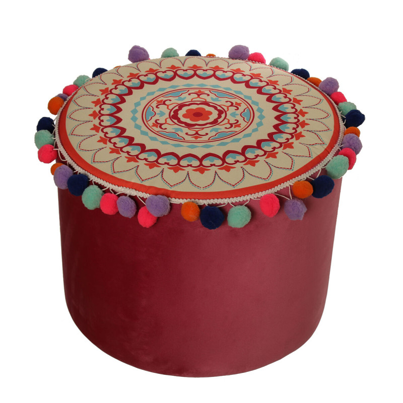 Puff Alexandra House Living Multicolor Madera 40 x 30 x 40 cm