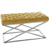 Banqueta Alexandra House Living Terciopelo Metal 98 x 52 x 46 cm