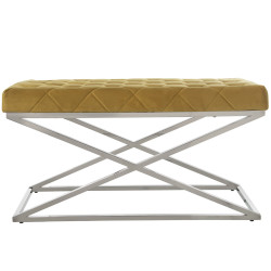 Banqueta Alexandra House Living Terciopelo Metal 98 x 52 x 46 cm