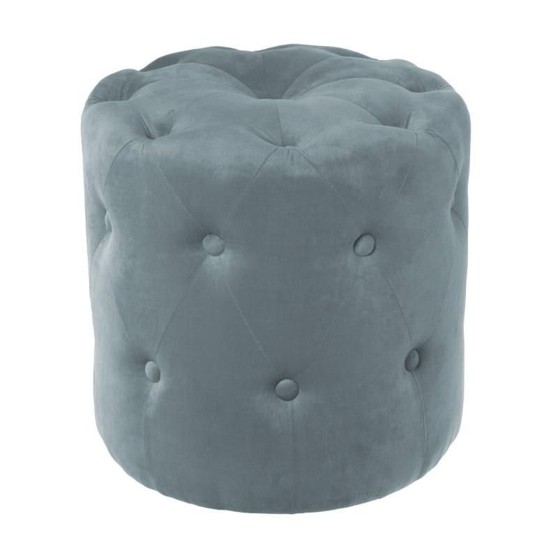 Puff Alexandra House Living Azul Terciopelo Madera 40 x 38 x 40 cm