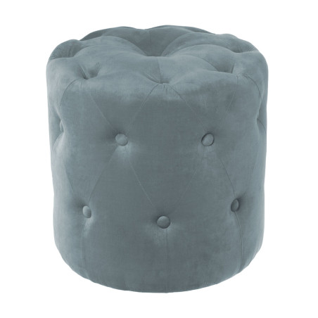 Puff Alexandra House Living Azul Terciopelo Madera 40 x 38 x 40 cm