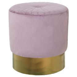 Puff Alexandra House Living Rosa Dorado Terciopelo Madera 12 x 43 x 40