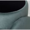 Puff Alexandra House Living Azul Plateado Terciopelo Madera 7 x 43 x 3