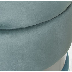 Puff Alexandra House Living Azul Plateado Terciopelo Madera 7 x 43 x 3