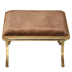 Banqueta Alexandra House Living Marrón Dorado Terciopelo Metal 60 x 4