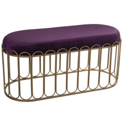 Banqueta Alexandra House Living Violeta Dorado Terciopelo Metal 100 x