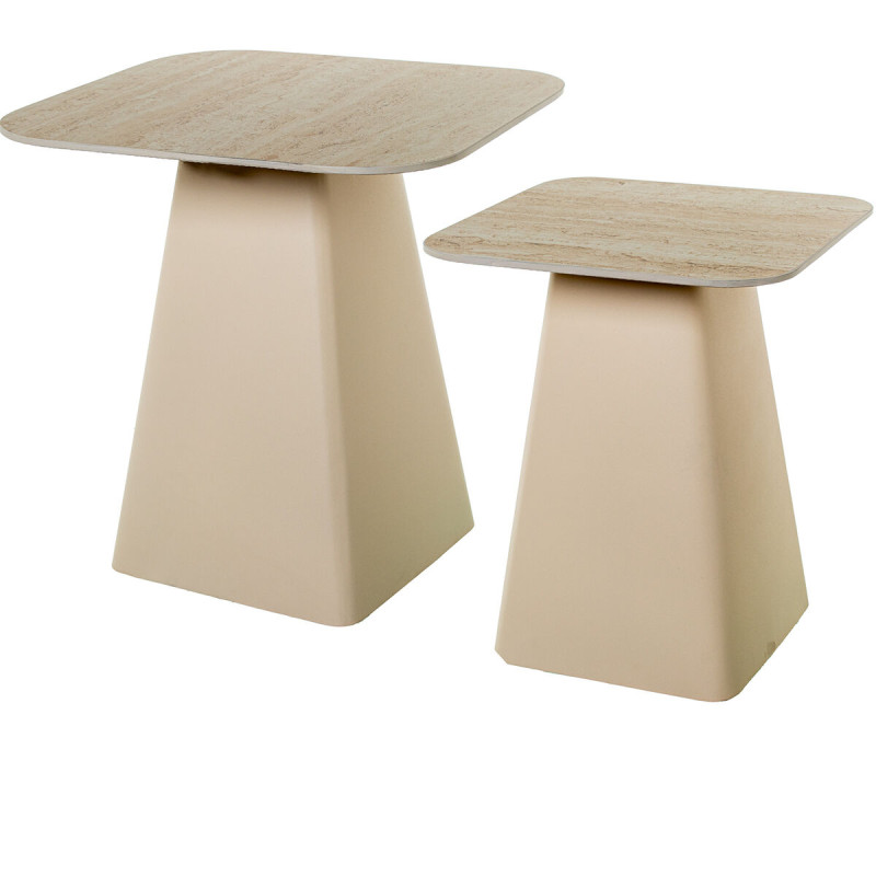 Juego de 2 mesas Alexandra House Living Beige Madera Juego de 2 mesas Alexandra House Living Beige Madera