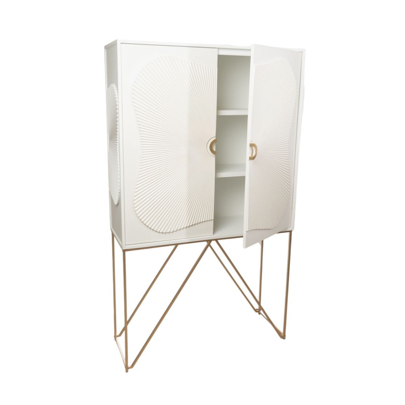 Armario Romimex Blanco Dorado Metal Madera MDF 100 x 170 x 35 cm Armario Romimex Blanco Dorado Metal Madera MDF 100 x 170 x 35 cm
