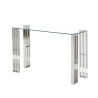 Consola Romimex Plateado Acero Inoxidable Vidrio templado 120 x 78 x 4