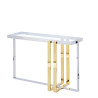 Consola Romimex Dorado Plateado Acero Inoxidable Vidrio templado 120 x