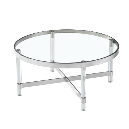 Mesa de Centro Romimex Plateado Vidrio Acero Inoxidable 90 x 40 x 90 c