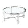 Mesa de Centro Romimex Plateado Vidrio Acero Inoxidable 90 x 40 x 90 c