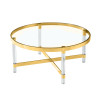 Mesa de Centro Romimex Dorado Vidrio Acero Inoxidable 90 x 40 x 90 cm