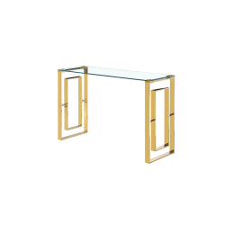 Consola Romimex Dorado Acero Inoxidable Vidrio templado 120 x 78 x 40