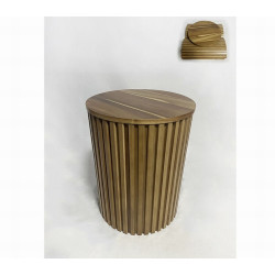 Mesa auxiliar Romimex Natural Madera de acacia Madera MDF 41 x 53 x 41