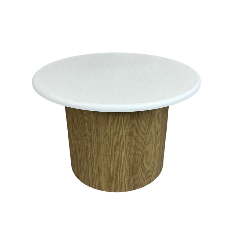 Mesa auxiliar Romimex Blanco Natural Madera MDF 60 x 41 x 60 cm Mesa auxiliar Romimex Blanco Natural Madera MDF 60 x 41 x 60 cm