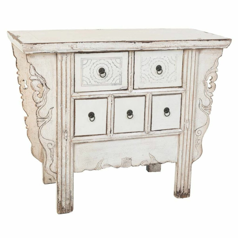 Recibidor Alexandra House Living Blanco Madera de olmo 45 x 80 x 101 c Recibidor Alexandra House Living Blanco Madera de olmo 45 x 80 x 101 c