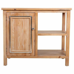 Recibidor Alexandra House Living Plateado Natural Madera Acero Inoxida