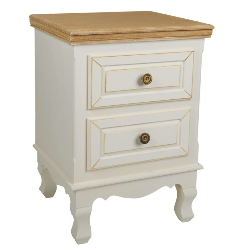 Mesita de Noche Alexandra House Living Blanco Natural 33 x 53 x 37 cm Mesita de Noche Alexandra House Living Blanco Natural 33 x 53 x 37 cm