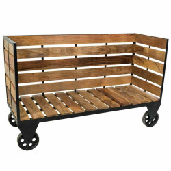 Banco Alexandra House Living Marrón Negro Hierro Madera de mango 61 x
