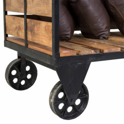 Banco Alexandra House Living Marrón Negro Hierro Madera de mango 61 x