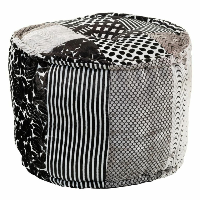 Puff Alexandra House Living Blanco Negro 50 x 40 x 50 cm Puff Alexandra House Living Blanco Negro 50 x 40 x 50 cm