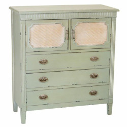 Cómoda Alexandra House Living Verde Ratán Madera de abeto Madera MDF