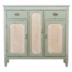 Consola Alexandra House Living Verde Ratán Madera de abeto Madera MDF