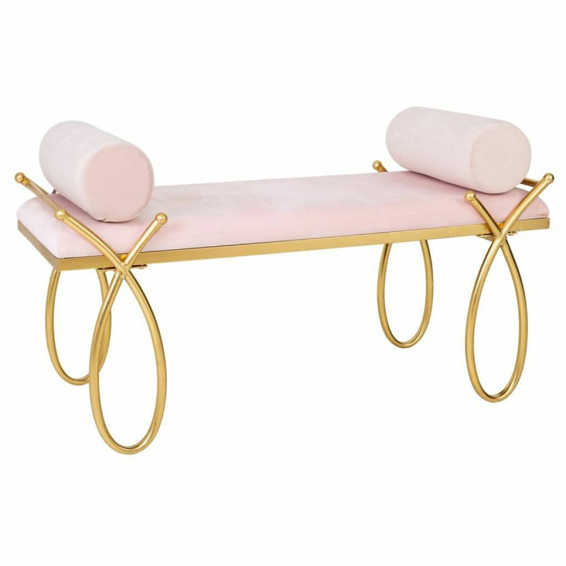 Banqueta Alexandra House Living Oro Metal Esponja Madera MDF 49 x 53 x