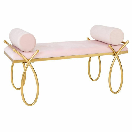 Banqueta Alexandra House Living Oro Metal Esponja Madera MDF 49 x 53 x