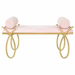 Banqueta Alexandra House Living Oro Metal Esponja Madera MDF 49 x 53 x