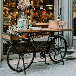 Recibidor Alexandra House Living Bike Marrón Negro Hierro Madera de m